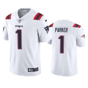 Men New England Patriots #1 DeVante Parker White Vapor Untouchable Limited Stitched Jersey