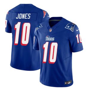 Men New England Patriots #10 Mac Jones Blue 2023 F.U.S.E. Vapor Limited Football Stitched Jersey