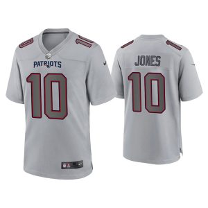 Men New England Patriots #10 Mac Jones Gray Atmosphere Fashion Stitched Game Jersey