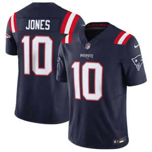 Men New England Patriots #10 Mac Jones Navy 2023 F.U.S.E. Vapor Limited Stitched Football Jersey