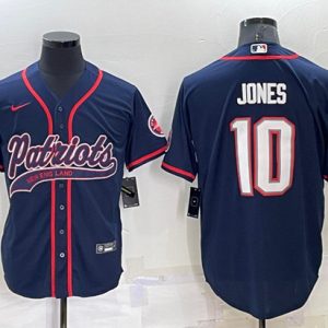 Men New England Patriots #10 Mac Jones Navy Cool Base Stitched Baseball Jersey