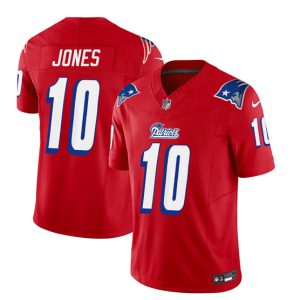 Men New England Patriots #10 Mac Jones Red 2023 F.U.S.E. Vapor Limited Football Stitched Jersey