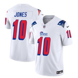 Men New England Patriots #10 Mac Jones White 2023 F.U.S.E. Vapor Limited Football Stitched Jersey