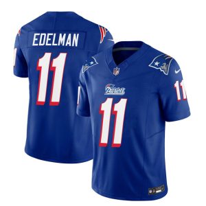 Men New England Patriots #11 Julian Edelman Blue 2023 F.U.S.E. Vapor Limited Football Stitched Jersey