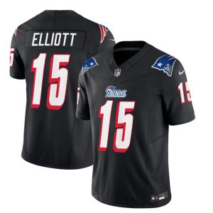 Men New England Patriots #15 Ezekiel Elliott Black 2023 F.U.S.E. Vapor Limited Football Stitched Jersey