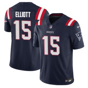 Men New England Patriots #15 Ezekiel Elliott Navy 2023 F.U.S.E. Vapor Limited Football Stitched Jersey