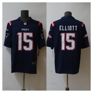 Men New England Patriots #15 Ezekiel Elliott Navy Vapor Untouchable Stitched Football Jersey