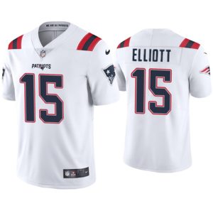 Men New England Patriots #15 Ezekiel Elliott White Vapor Untouchable Stitched Jersey