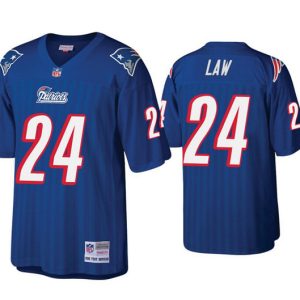 Men New England Patriots #24 Ty Law Royal Stitched Jersey