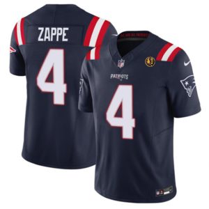 Men New England Patriots #4 Bailey Zappe Navy 2023 F.U.S.E. With John Madden Patch Vapor Limited Football Stitched Jersey