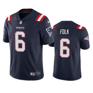 Men New England Patriots #6 Nick Folk Navy Vapor Untouchable Limited Stitched Jersey