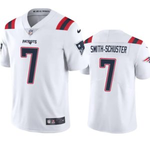 Men New England Patriots #7 JuJu Smith-Schuster White Vapor Untouchable Stitched Football Jersey