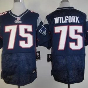 Men New England Patriots #75 Vince Wilfork Blue Elite Stitched Jersey