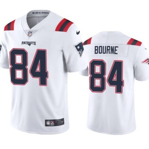 Men New England Patriots #84 Kendrick Bourne White Vapor Untouchable Football Stitched Jersey