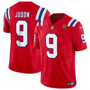 Men New England Patriots #9 Matthew Judon Red 2023 F.U.S.E. With John Madden Patch Vapor Limited Football Stitched Jersey