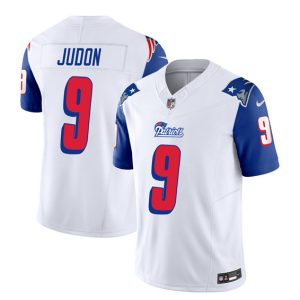 Men New England Patriots #9 Matthew Judon White/Blue 2023 F.U.S.E. Vapor Limited Football Stitched Jersey