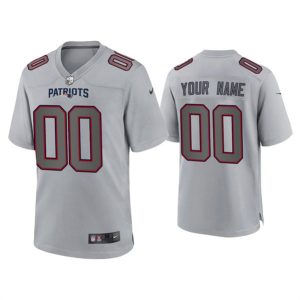 Men New England Patriots Active Player Custom Gray Atmosphere Fashion Stitched Game Jersey