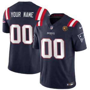 Men New England Patriots Active Player Custom Navy 2023 F.U.S.E. With John Madden Patch Vapor Limited Football Stitched Jersey