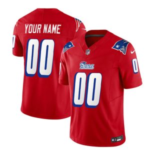 Men New England Patriots Active Player Custom Red 2023 F.U.S.E. Throwback Limited Football Stitched Jersey