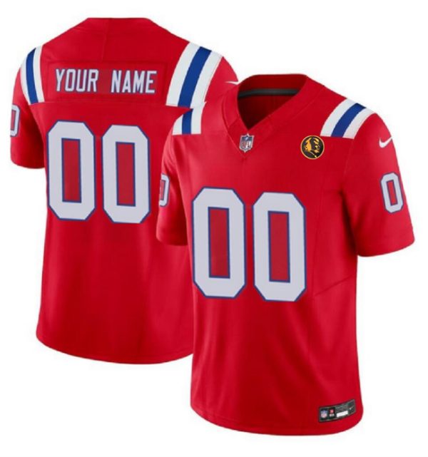 Men New England Patriots Active Player Custom Red 2023 F.U.S.E. With John Madden Patch Vapor Limited Football Stitched Jersey