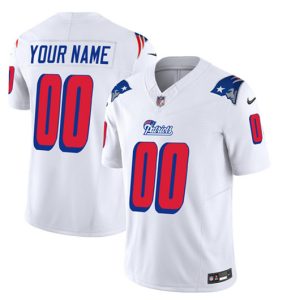 Men New England Patriots Active Player Custom White 2023 F.U.S.E. Throwback Limited Football Stitched Jersey