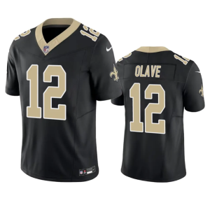 Men New Orleans Saints #12 Chris Olave Black 2023 F.U.S.E. Vapor Untouchable Limited Stitched Jersey