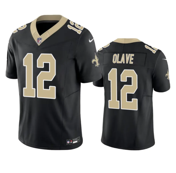 Men New Orleans Saints #12 Chris Olave Black 2023 F.U.S.E. Vapor Untouchable Limited Stitched Jersey