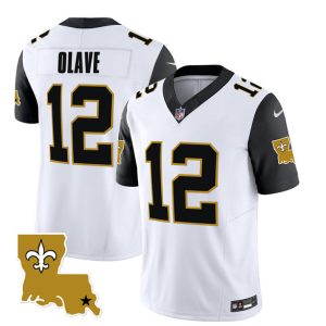 Men New Orleans Saints #12 Chris Olave White/Black 2023 F.U.S.E. 1987 Legacy Vapor Stitched Jersey