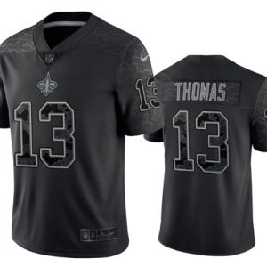 Men New Orleans Saints #13 Michael Thomas Black Reflective Limited Stitched Football Jersey