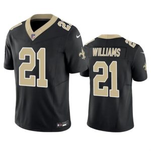 Men New Orleans Saints #21 Jamaal Williams Black 2023 F.U.S.E. Vapor Untouchable Limited Football Stitched Jersey