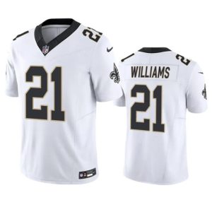 Men New Orleans Saints #21 Jamaal Williams White 2023 F.U.S.E. Vapor Untouchable Limited Football Stitched Jersey