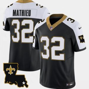 Men New Orleans Saints #32 Tyrann Mathieu Black White 2023 F.U.S.E. 1987 Legacy Vapor Stitched Jersey