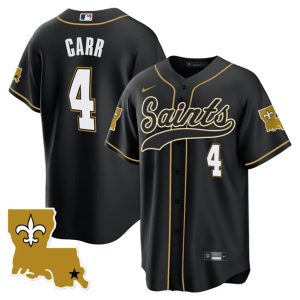 Men New Orleans Saints #4 Derek Carr Black 1987 Legacy Cool Base Stitched Baseball Jersey