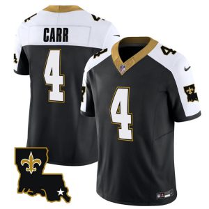 Men New Orleans Saints #4 Derek Carr Black 2023 F.U.S.E. 1987 Legacy Vapor Stitched Jersey