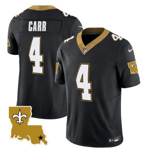 Men New Orleans Saints #4 Derek Carr Black 2023 F.U.S.E. 1987 Legacy Vapor Stitched Jersey