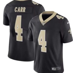 Men New Orleans Saints #4 Derek Carr Black Vapor Limited Stitched Jersey