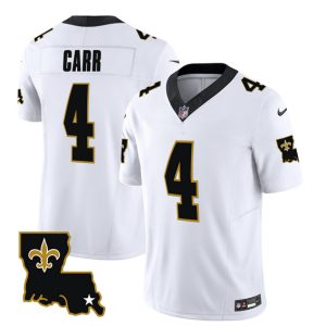 Men New Orleans Saints #4 Derek Carr White 2023 F.U.S.E. 1987 Legacy Vapor Stitched Jersey