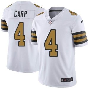 Men New Orleans Saints #4 Derek Carr White Color Rush Limited Stitched Jersey