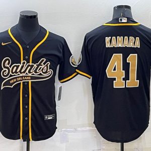 Men New Orleans Saints #41 Alvin Kamara Black Cool Base Stitched Baseball Jersey