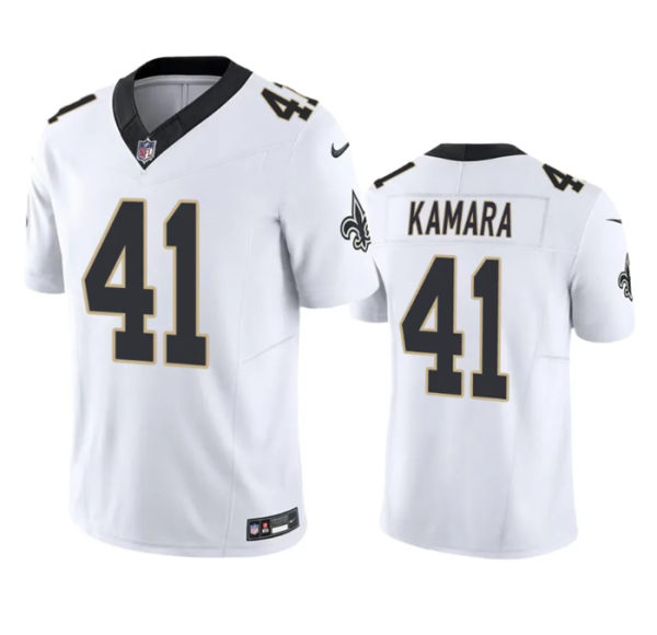 Men New Orleans Saints #41 Alvin Kamara White 2023 F.U.S.E. Vapor Untouchable Limited Stitched Jersey