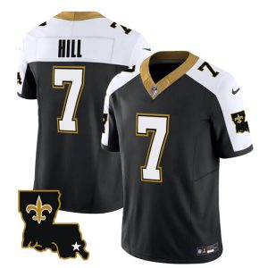 Men New Orleans Saints #7 Taysom Hill Black White 2023 F.U.S.E. 1987 Legacy Vapor Stitched Jersey