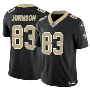 Men New Orleans Saints #83 Juwan Johnson Black 2023 F.U.S.E. Vapor Untouchable Limited Football Stitched Jersey