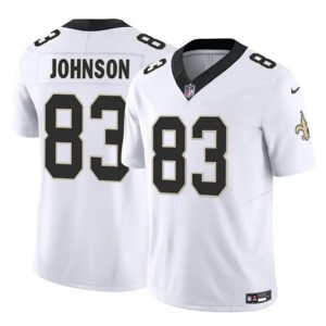 Men New Orleans Saints #83 Juwan Johnson White 2023 F.U.S.E. Vapor Untouchable Limited Football Stitched Jersey