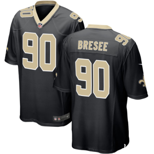 Men New Orleans Saints #90 Bryan Bresee Black 2023 Draft Stitched Game Jersey