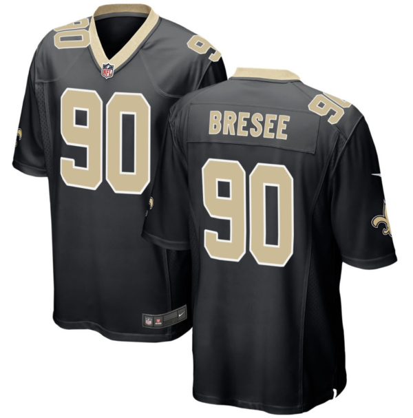 Men New Orleans Saints #90 Bryan Bresee Black 2023 Draft Stitched Game Jersey