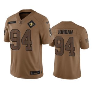 Men New Orleans Saints #94 Cameron Jordan 2023 Brown Salute To Service Limited Football Stitched Jersey