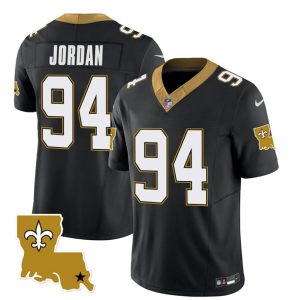 Men New Orleans Saints #94 Cameron Jordan Black 2023 F.U.S.E. 1987 Legacy Vapor Stitched Jersey