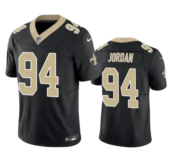 Men New Orleans Saints #94 Cameron Jordan Black 2023 F.U.S.E. Vapor Untouchable Limited Stitched Jersey