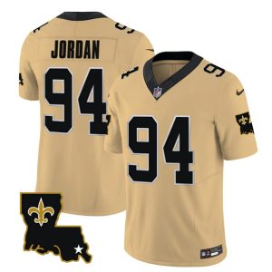 Men New Orleans Saints #94 Cameron Jordan Gold 2023 F.U.S.E. 1987 Legacy Vapor Stitched Jersey