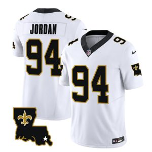 Men New Orleans Saints #94 Cameron Jordan White 2023 F.U.S.E. 1987 Legacy Vapor Stitched Jersey